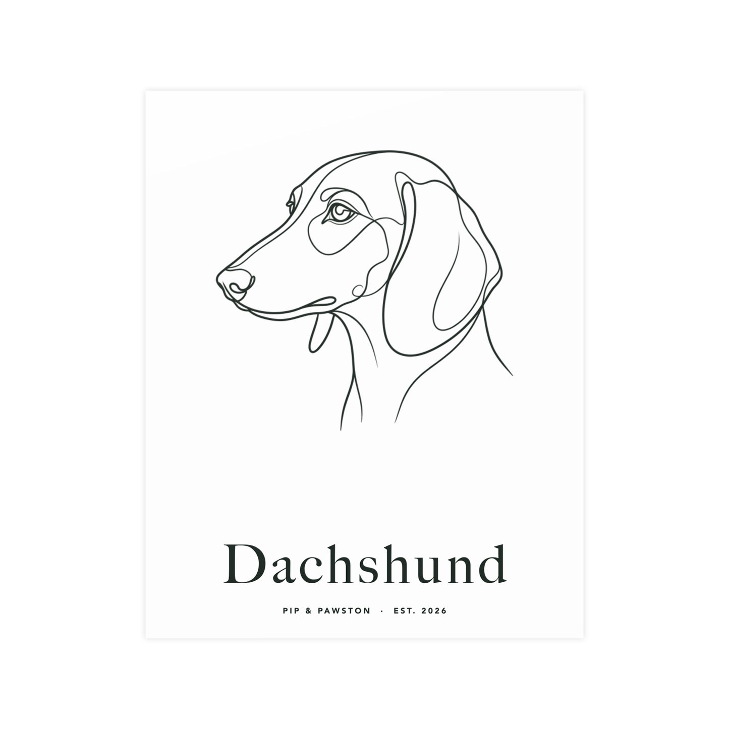 Dachshund Line-Art Poster with Wordmark