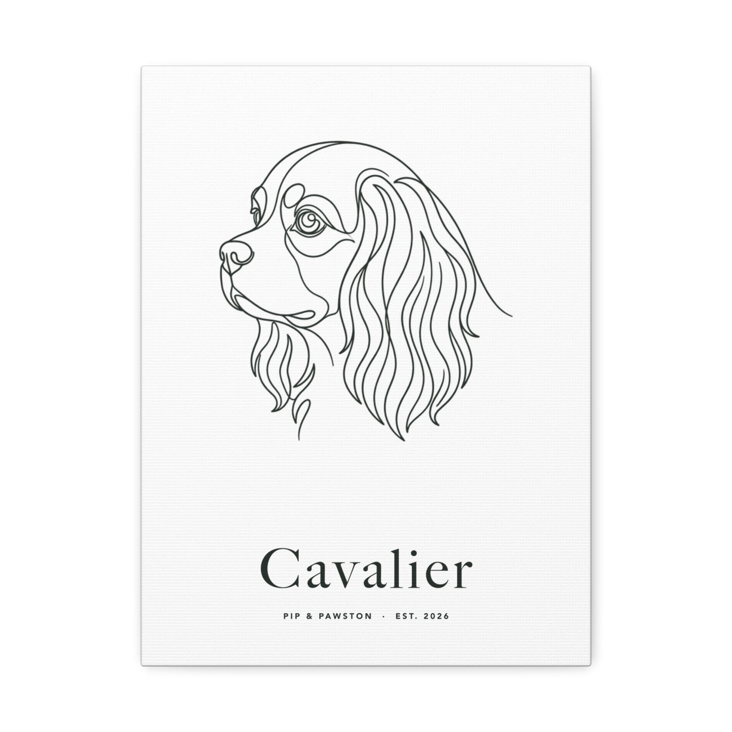 Cavalier Line-Art Canvas with Wordmark