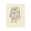 Yorkie Line-Art Poster - Warm Cream