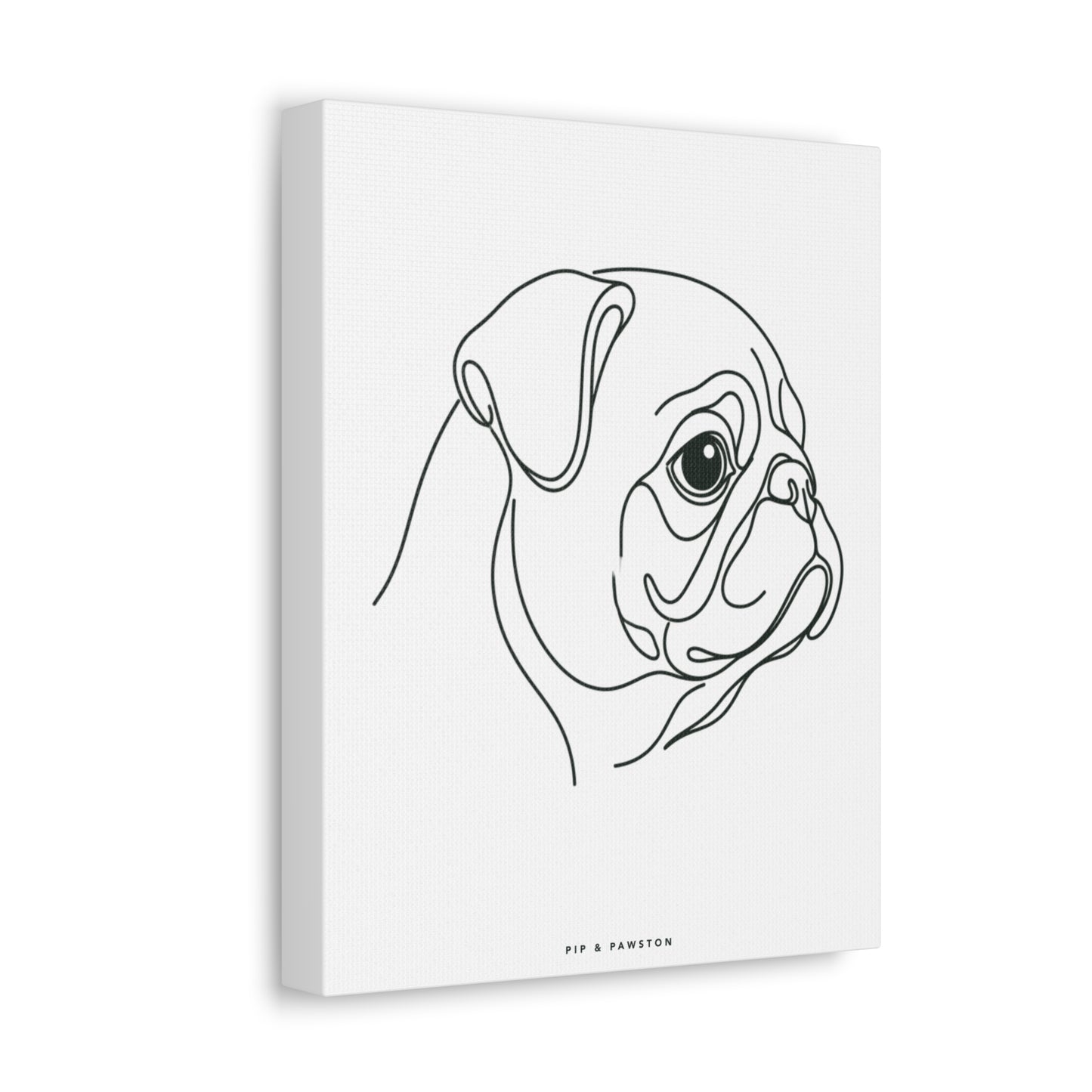 Pug Line-Art Canvas