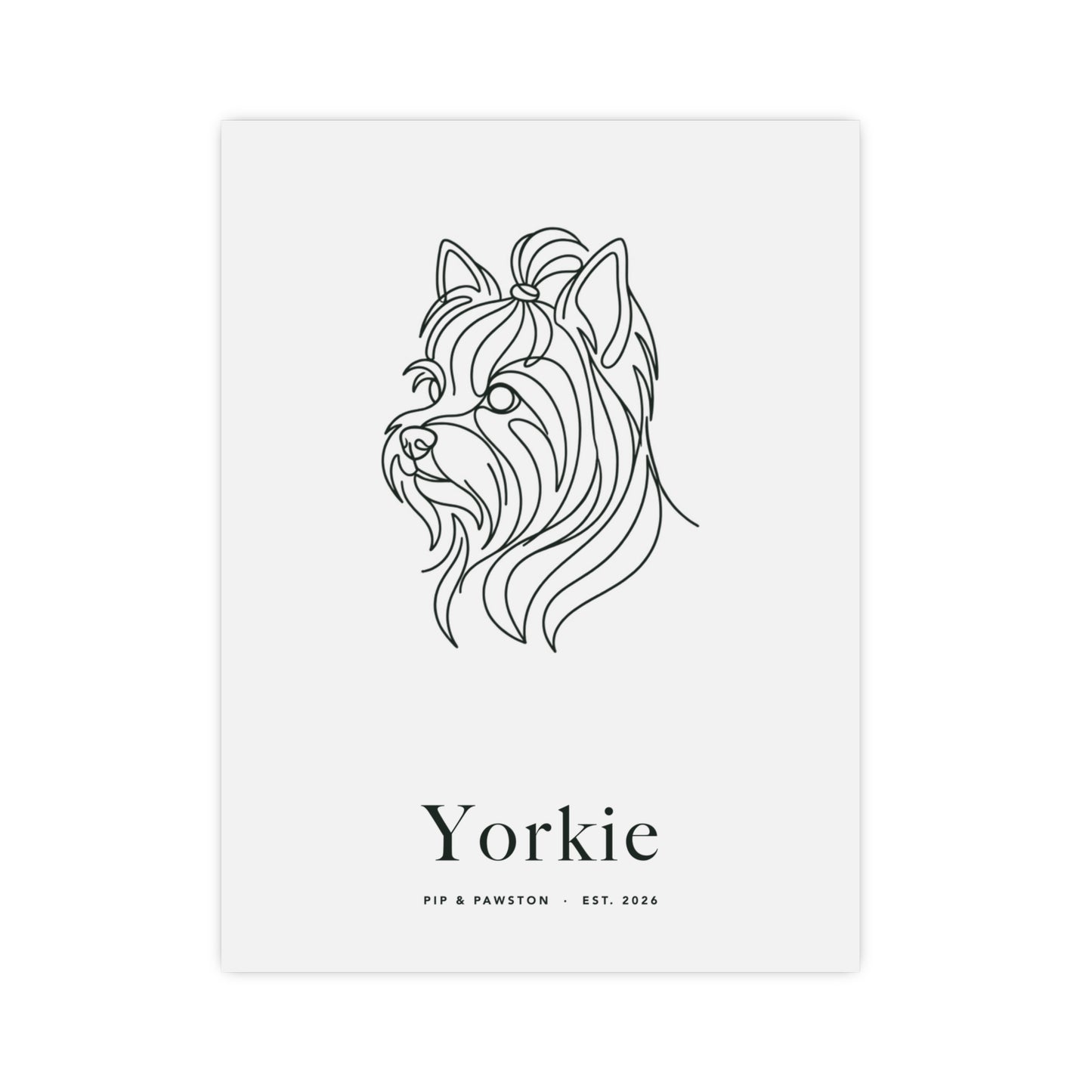 Yorkie Line-Art Poster with Wordmark