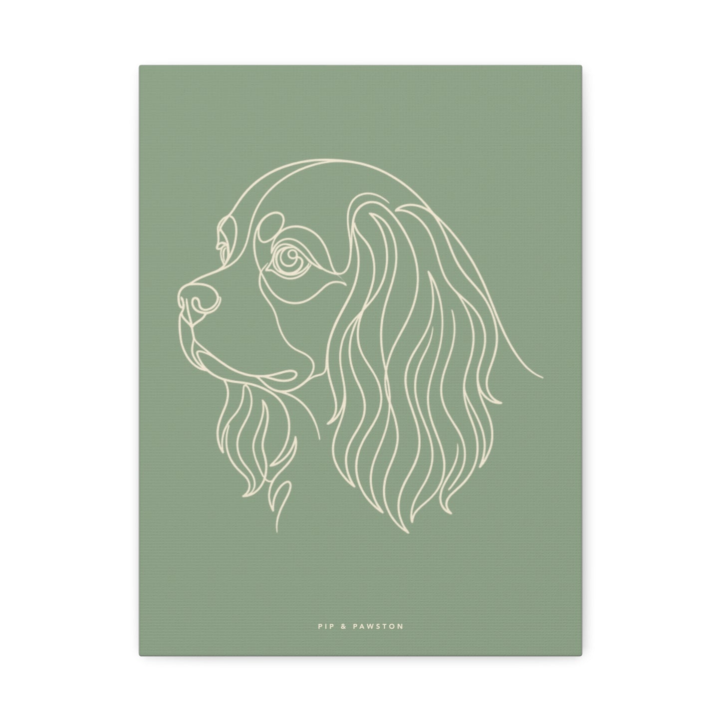 Cavalier Line-Art Canvas - Sage