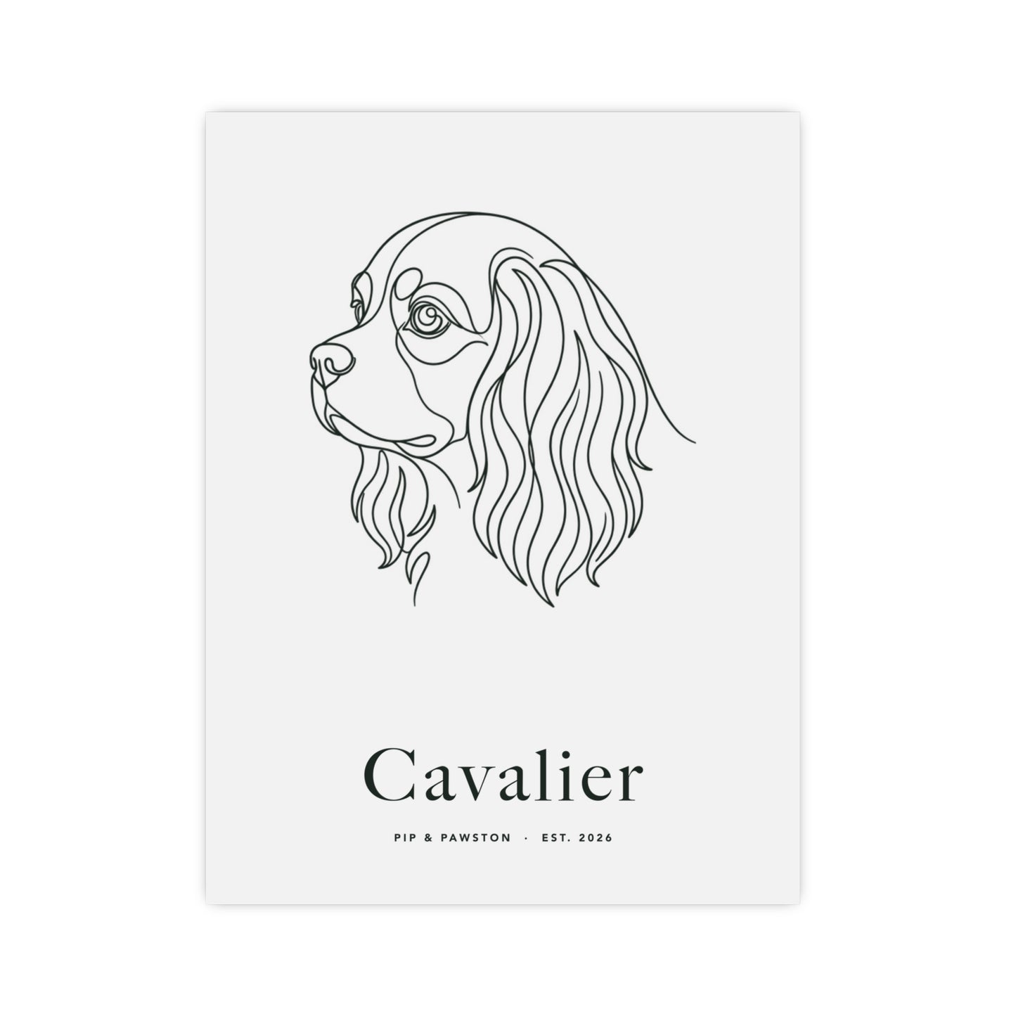 Cavalier Line-Art Poster with Wordmark