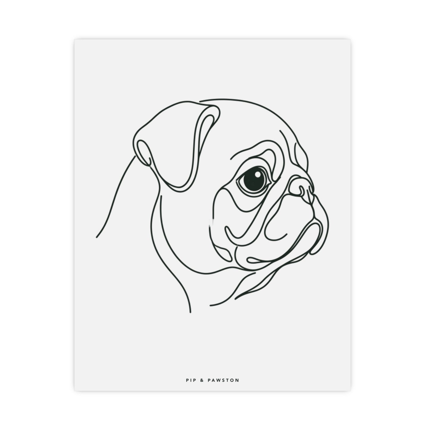 Pug Line-Art Poster