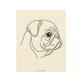 Pug Line-Art Poster - Warm Cream