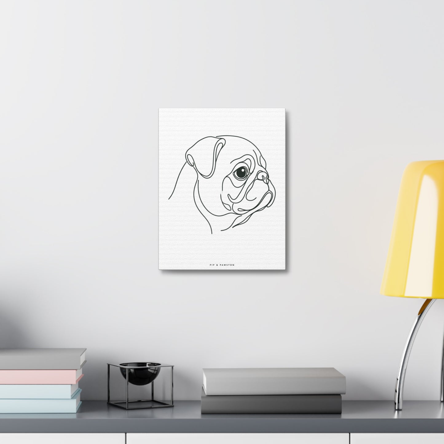 Pug Line-Art Canvas